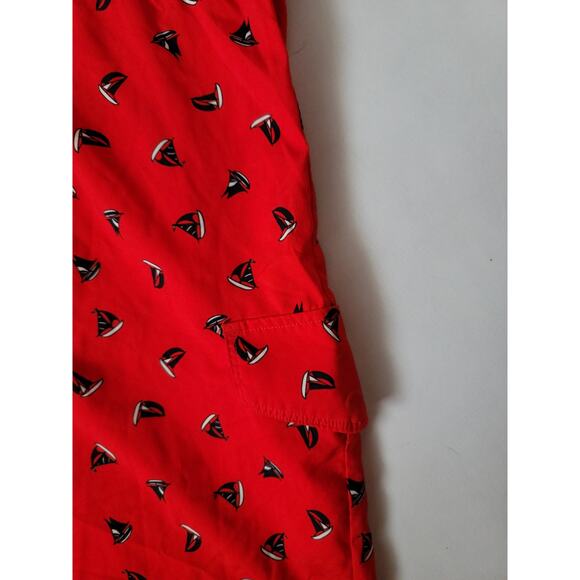 Sovereign Code men's red blue party sailboat print swim trunks swimsuit large - Picture 3 of 4